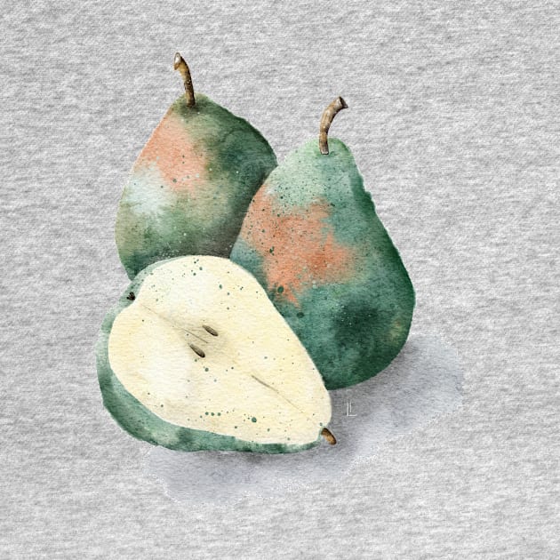 Watercolor pears by Ieva Li ART